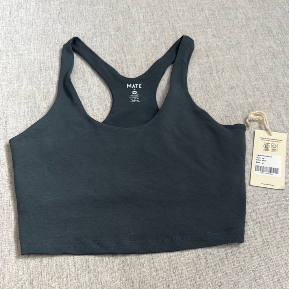 Mate The Label Green Racerback Bra Tank Top